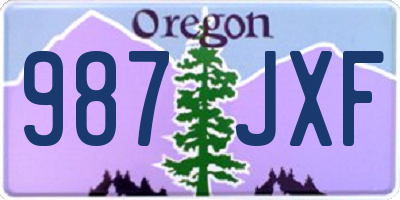 OR license plate 987JXF