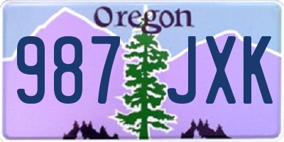 OR license plate 987JXK