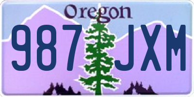 OR license plate 987JXM