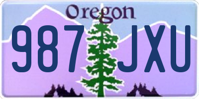 OR license plate 987JXU