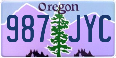 OR license plate 987JYC