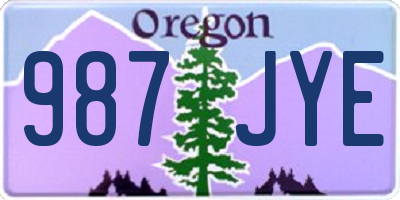 OR license plate 987JYE
