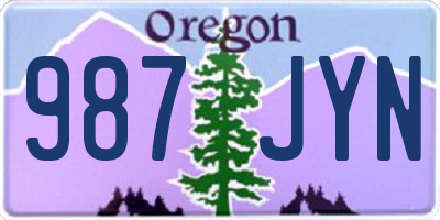 OR license plate 987JYN