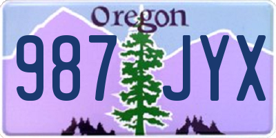 OR license plate 987JYX