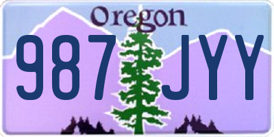 OR license plate 987JYY
