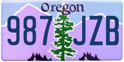 OR license plate 987JZB