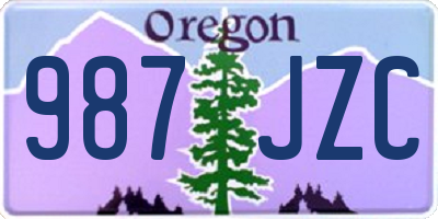 OR license plate 987JZC