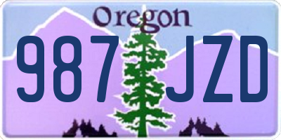 OR license plate 987JZD