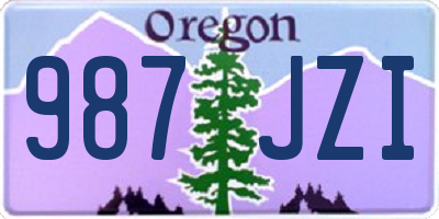 OR license plate 987JZI