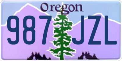 OR license plate 987JZL