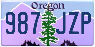 OR license plate 987JZP
