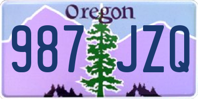 OR license plate 987JZQ