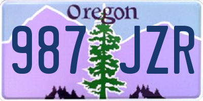 OR license plate 987JZR