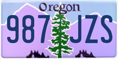 OR license plate 987JZS