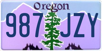 OR license plate 987JZY