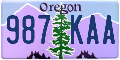 OR license plate 987KAA