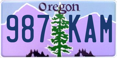 OR license plate 987KAM