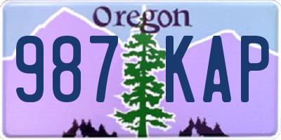 OR license plate 987KAP