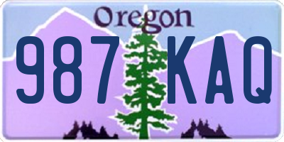 OR license plate 987KAQ