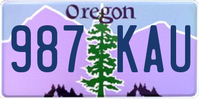 OR license plate 987KAU