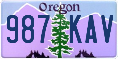 OR license plate 987KAV
