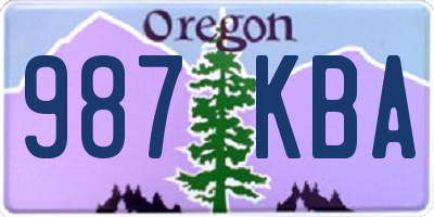 OR license plate 987KBA
