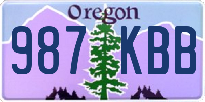 OR license plate 987KBB