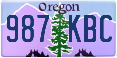 OR license plate 987KBC
