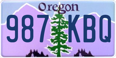 OR license plate 987KBQ