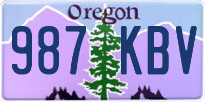 OR license plate 987KBV