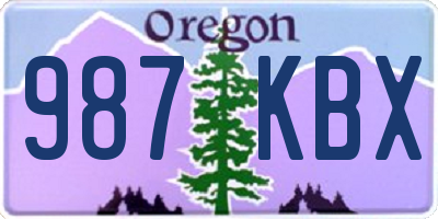 OR license plate 987KBX