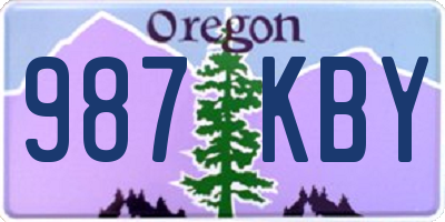 OR license plate 987KBY