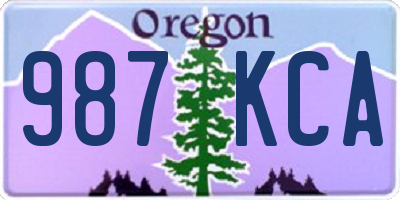OR license plate 987KCA