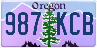 OR license plate 987KCB