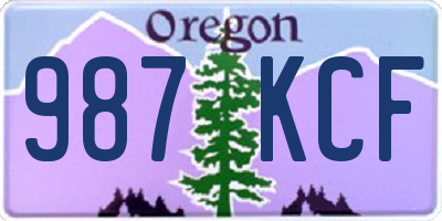 OR license plate 987KCF