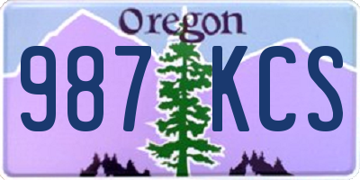 OR license plate 987KCS