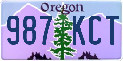 OR license plate 987KCT
