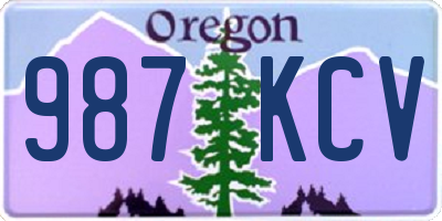 OR license plate 987KCV