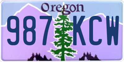 OR license plate 987KCW