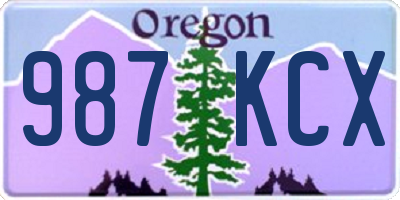 OR license plate 987KCX