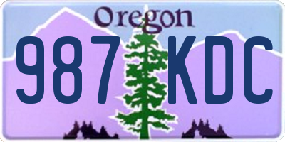 OR license plate 987KDC