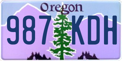 OR license plate 987KDH