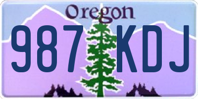 OR license plate 987KDJ