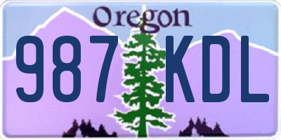 OR license plate 987KDL