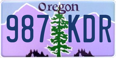 OR license plate 987KDR