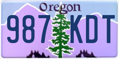 OR license plate 987KDT