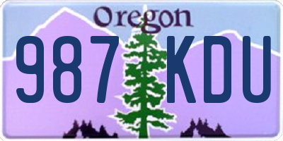 OR license plate 987KDU
