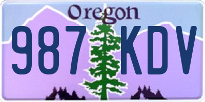 OR license plate 987KDV