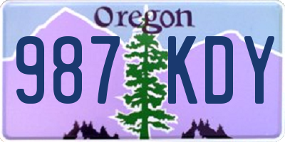 OR license plate 987KDY