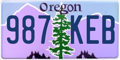 OR license plate 987KEB